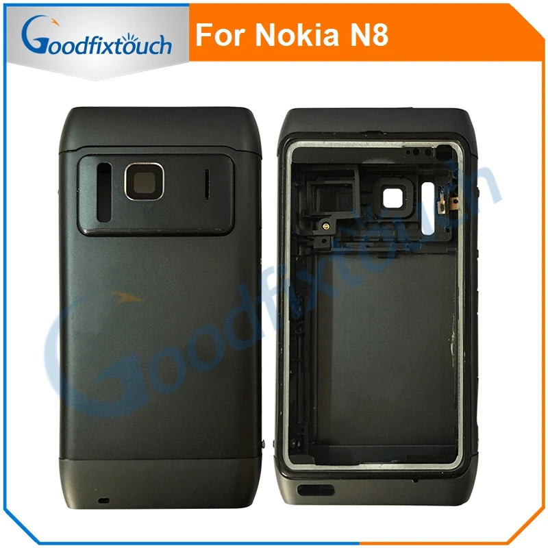 Для Nokia N8 Задняя крышка батареи задняя стеклянный корпус чехол с рамкой и