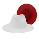 Шерстяная шляпа-топ, Женская твидовая шляпа с широкими полями, Осень-зима, модная наружная белая, красная, комбинированная джазовая шляпа, мужская шапка-Панама