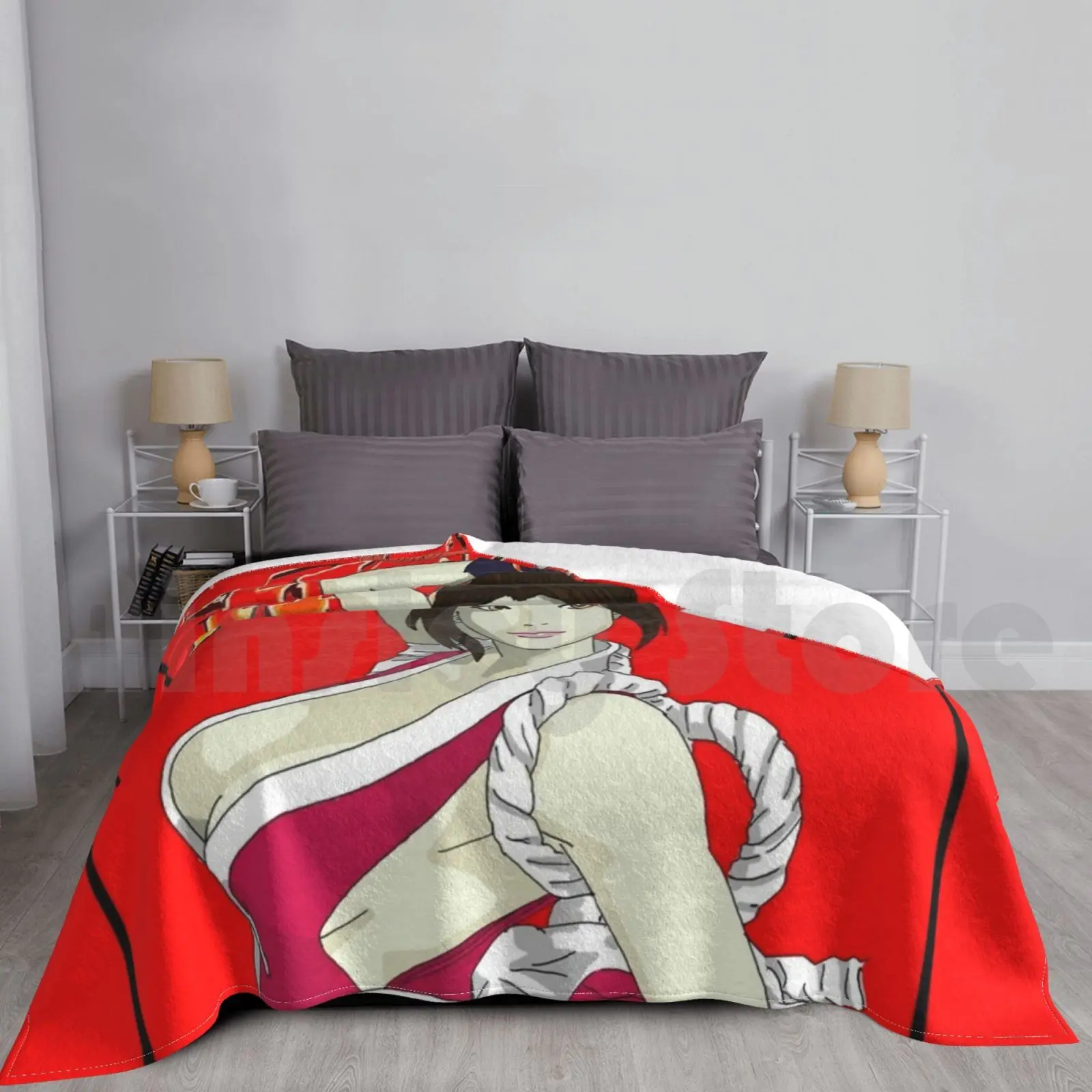 

Модное одеяло Mai Shiranui на заказ, аниме Mai Shiranui, сексуальные груди, Фатальная Фурия, Король бойцов, экчи, СНК, эчи