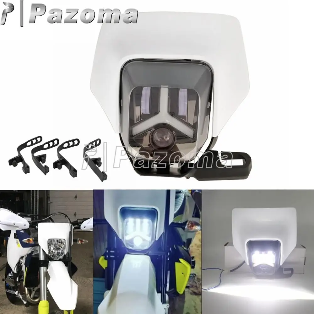 Motorcycle Headlight LED Head Light Lamp Assembly Hi/Lo Beam DRL For 701  FE TE TX Dirt Bike Enduro Supermoto Fairing