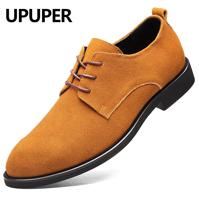 UPUPER Cow Suede Men's Leather Shoes Flat Comfortable Casual Oxfords Men Genuine Classic Sneakers Size 38-48 | Обувь