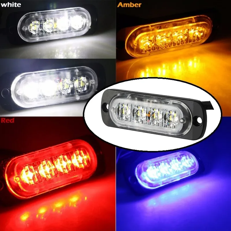 4 светодиодные тонкие боковые фонари для автомобиля грузовика прицепа маячок