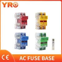 ac 1sets 2p colorful fuse base 690v with 10x38mm fast blow ceramic fuse core 0 5a 1a 2a 3a 4a 5a 6a 8a 10a 16a 20a 25a 32a ro15