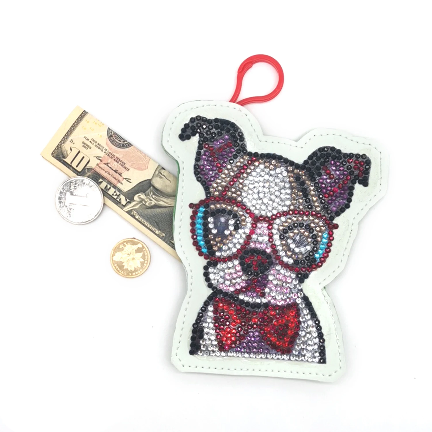 Милый кошелек с собакой для рукоделия полной алмазной картиной сумка ключей