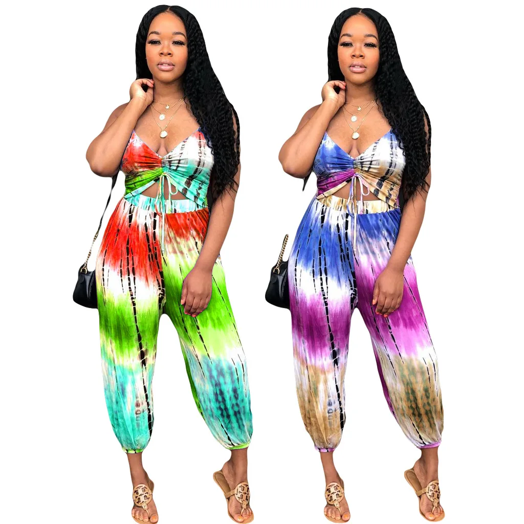 

Plus Size Sexy Jumpsuit Women Sleeveless Halter Backless Romper Wholesale Loose Lantern Trouser One Piece Outfit Dropshipping