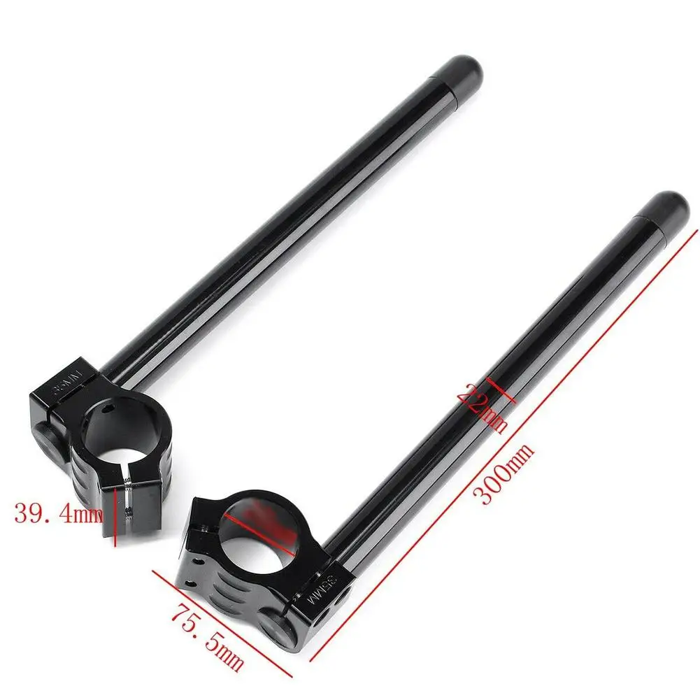 

Universal Motorcycle 7/8inch Handlebar Racing Adjustable Handlebar Clip-On 31-51mm Fork Tube Black For Handle Bar Cafe Racer