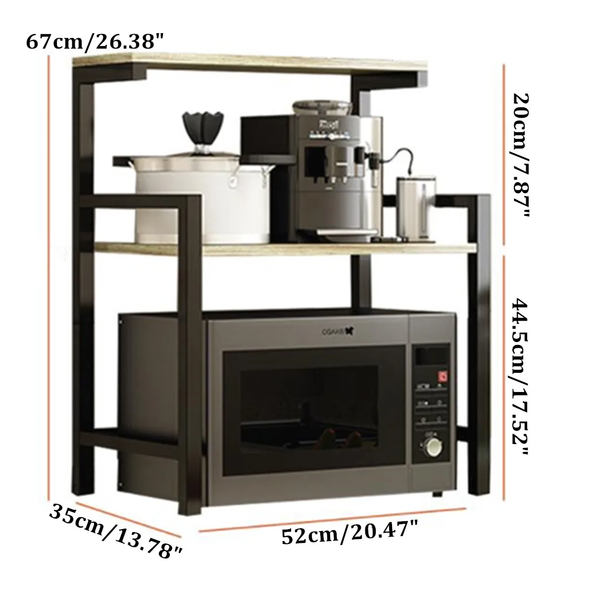 

2 Tiers Kitchen Shelf Microwave Oven Rack Stand Container Storage Holder Spice Expandable Cabinet Home Office Printer Shelf Rack