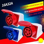 Промышленная розетка, настенное крепление, розетка, 3 контакта, 4 контакта, 5 контактов, 16 А32 А, электрическое соединение, 220-380 В, водонепроницаемость IP44