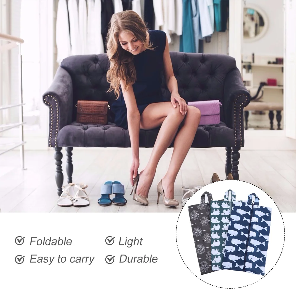 

3 Pcs Foldable Shoes Bag Travel Shoes Storage Pouch Household Shoes Organizer
