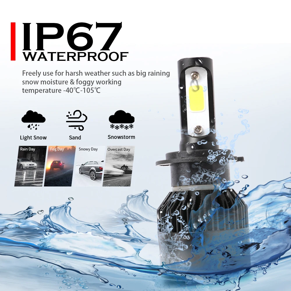 White Headlights Waterproof Conversion Fog Lamp Heat Sink Aluminum Replacement H7 | Автомобили и мотоциклы