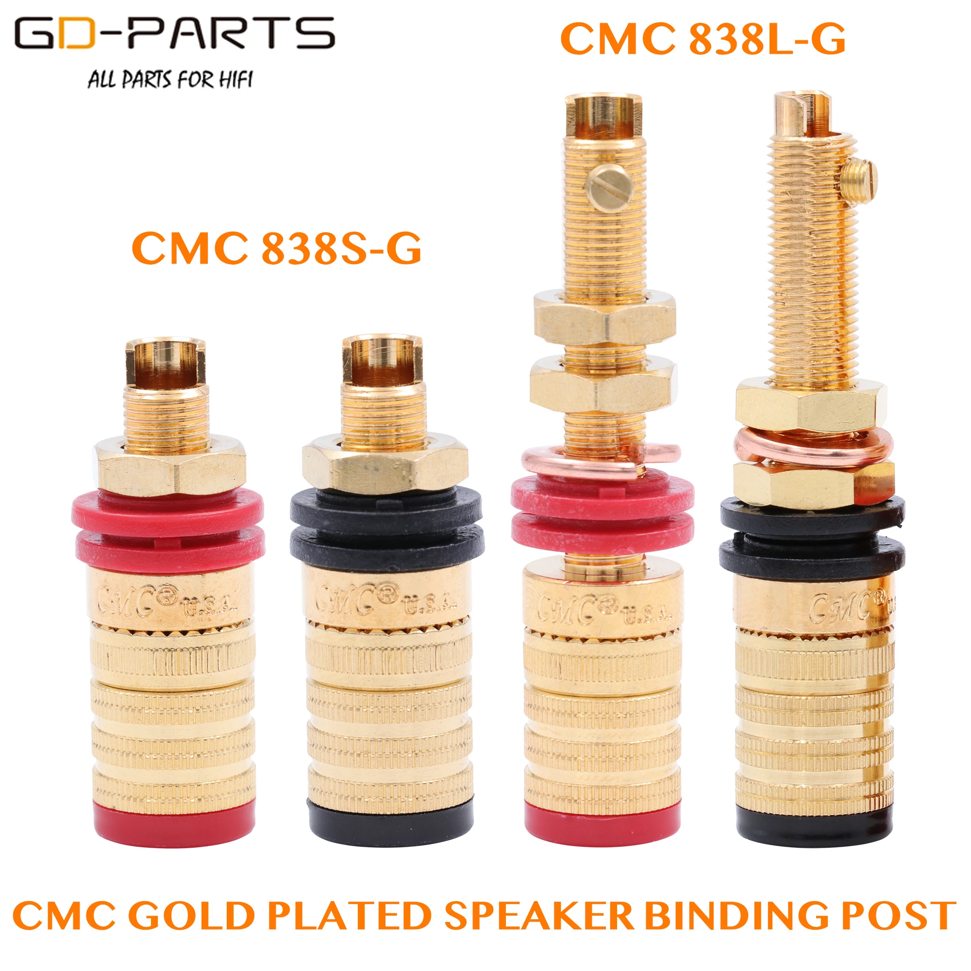 

CMC 838S-G 838L-G 24K Gold Plated OFC Speaker Amplifier Binding Post Terminal Banana Plug Socket Output Connector Hifi Audio DIY