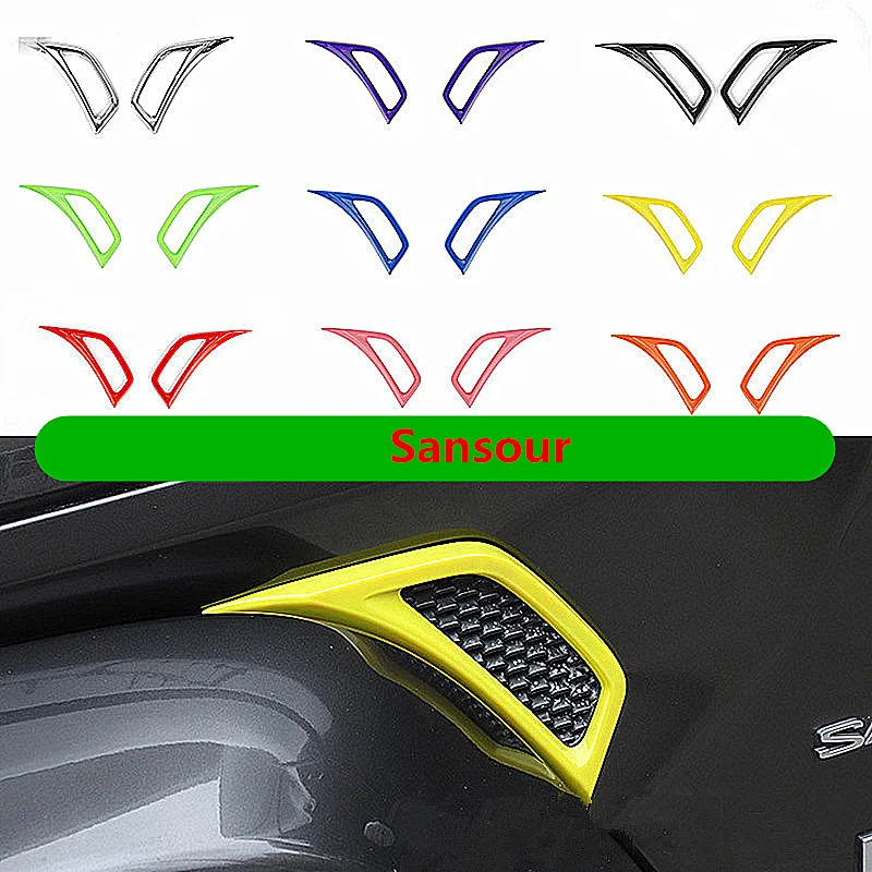 

Sansour Car Stickers For jeep wrangler JL Leaf plate air inlet decoration ABS Sticker for jeep wrangler JT 2018+ accessories