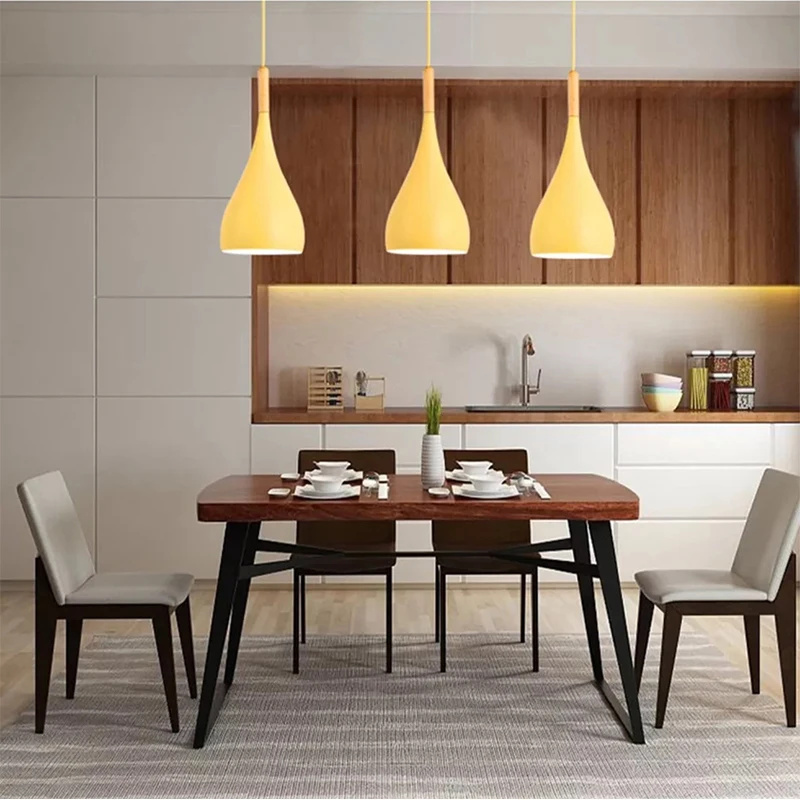 Скандинавские подвесные светильники Nordic Pendant Lights Modern LED E27 Hanglamp Kitchen Living Room Bar Restaurant Bedroom Hanging Lamp Light Lampshade on.