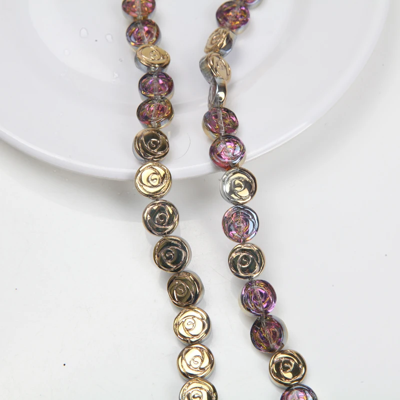 Круглые блестящие стеклянные бусины для браслета 30 шт. 10 мм | Украшения и