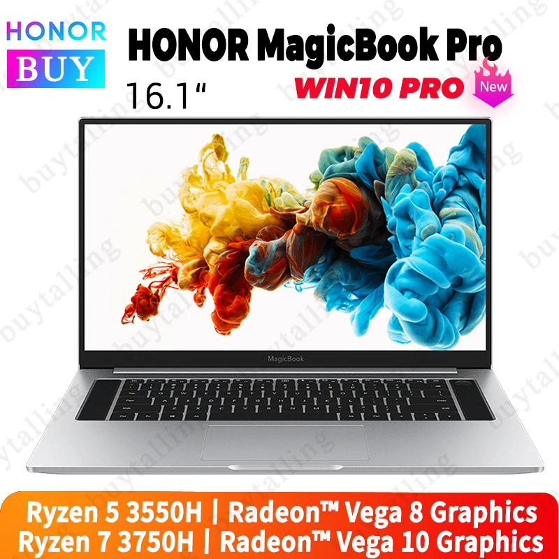 Ноутбук HONOR MagicBook Pro 15 6-дюймовый ноутбук компьютер AMD Ryzen R5-3500H/R7-3750H 8 ГБ/16 ГБ DDR4 16 1 Гб