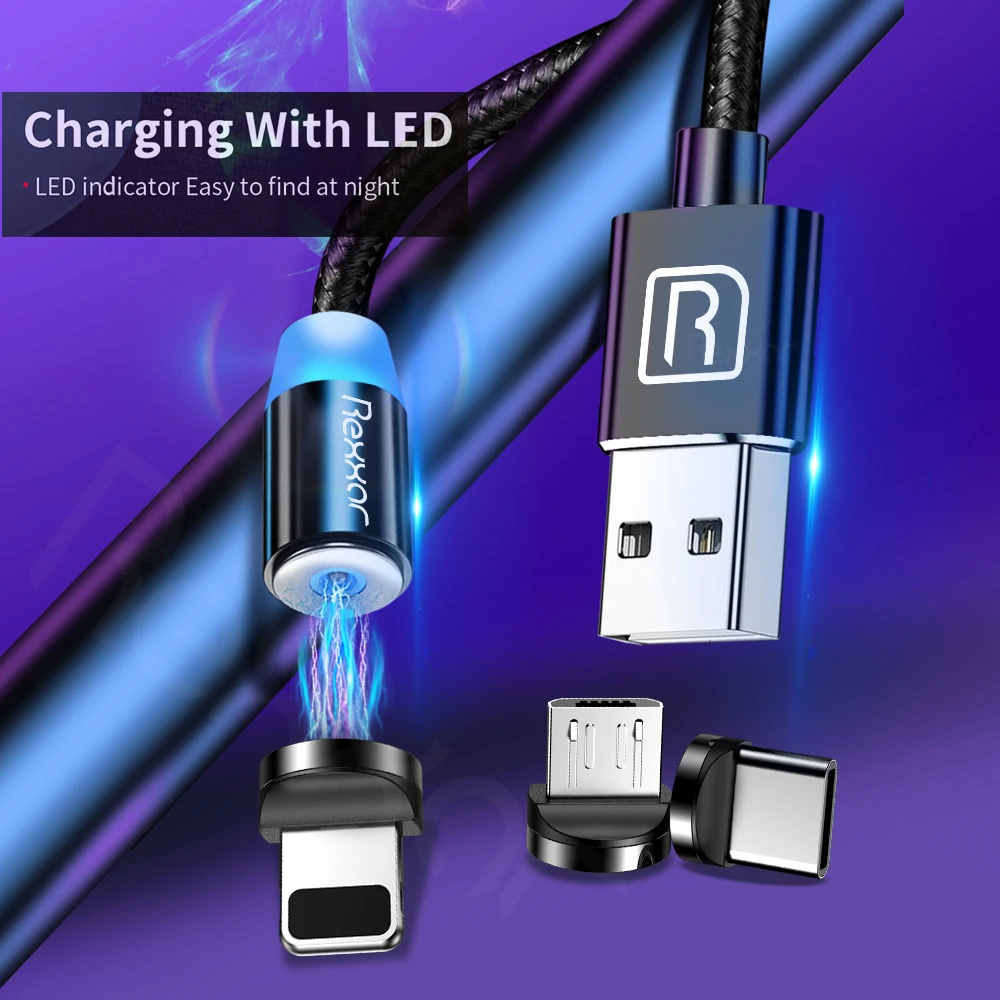 Магнитный кабель type C usb зарядный кабель Micro USB зарядное устройство для samsung Xiaomi iphone кабели для мобильных телефонов USB-C Магнитный шнур 1 м 2 м