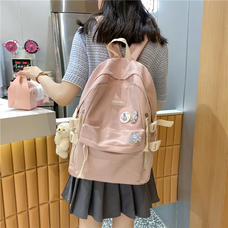 

EnoPella Fashion Kawaii Girl Backpack Women Waterproof Nylon Teenager Schoolbag Laptop Mochila Female Travel Bag Cute Bagpack