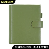 moterm discbound series half letter cover genuine pebbled grain cowhide junior expansion disc bound organizer journal agenda