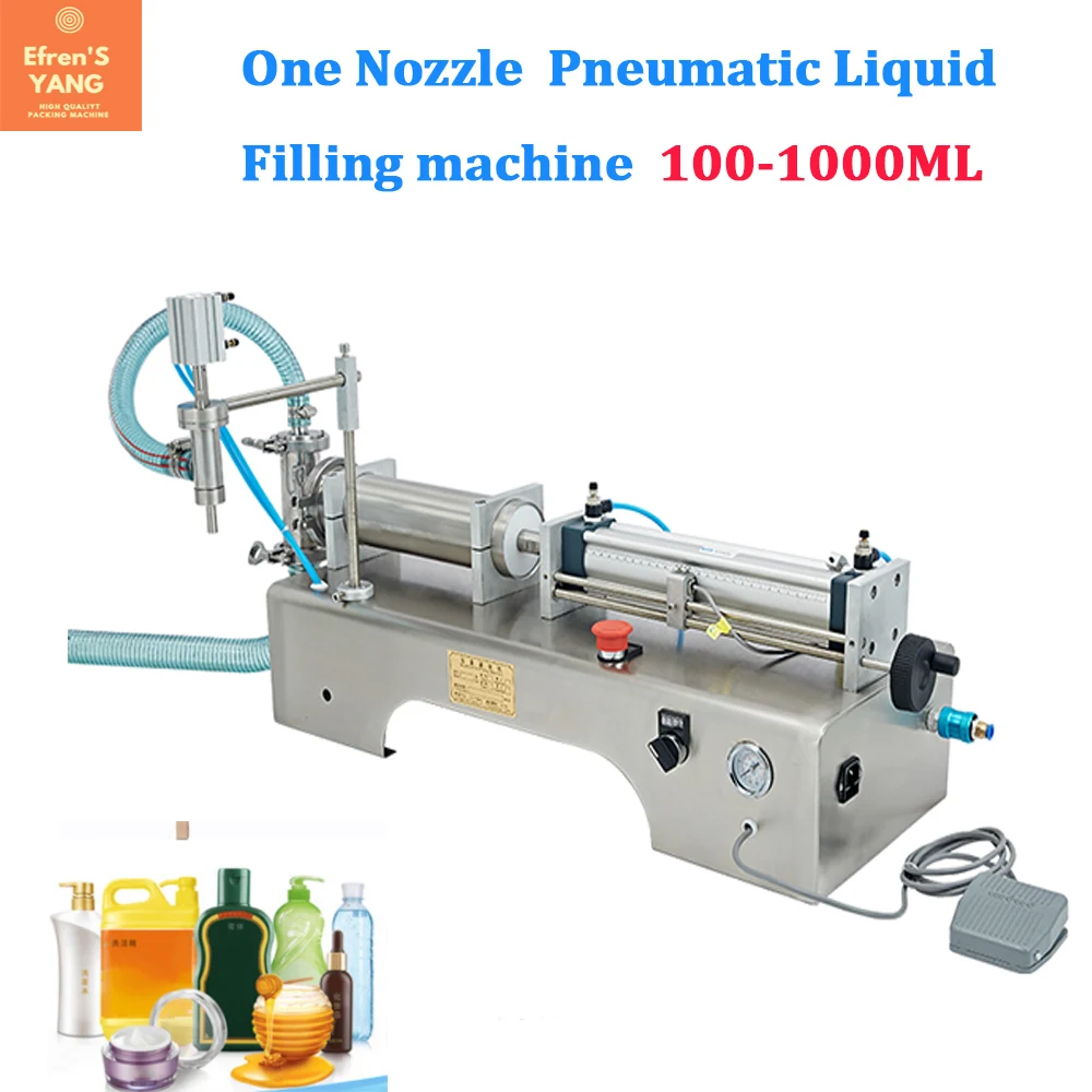 

Single Head Liquid Filling Machine 100-1000ML Fully Pneumatic Portable Filler Honey Bottle Filling Machine,Semi Auto Filler
