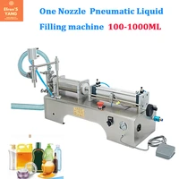 one nozzle 1000ml pneumatic piston liquid filler shampoogelwaterwinemilkjuice vinegarcoffeeoildrink filling machine