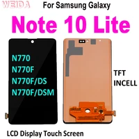 100 tested tft incell note10 lite lcd for samsung galaxy note 10 lite lcd n770 lcd display touch screen digitizer assembly