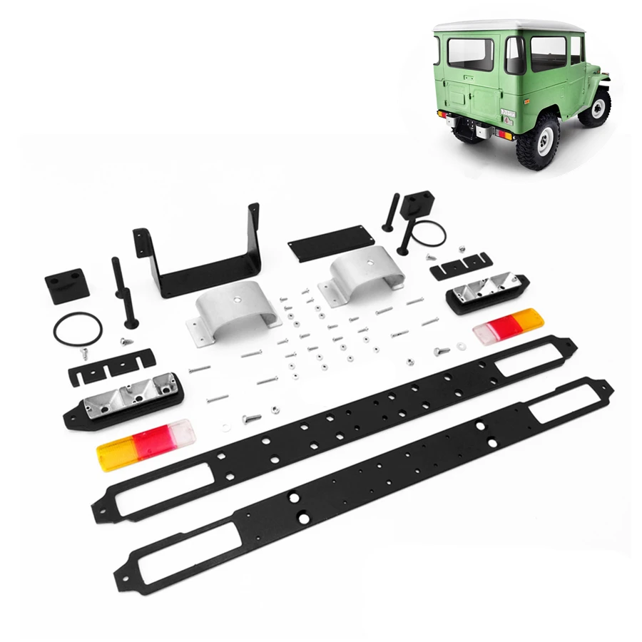 

Rc Toys Model Cars Metal Rear Bumper W/ Lights Kits For 1/10 Scale Remote Control Toy 4WD Gelande II Cruiser FJ40 Part Accessory