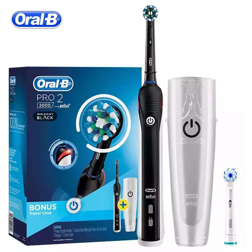 Oral B звуковая электрическая зубная щетка перезаряжаемая отбеливание зубов PRO2000 3D