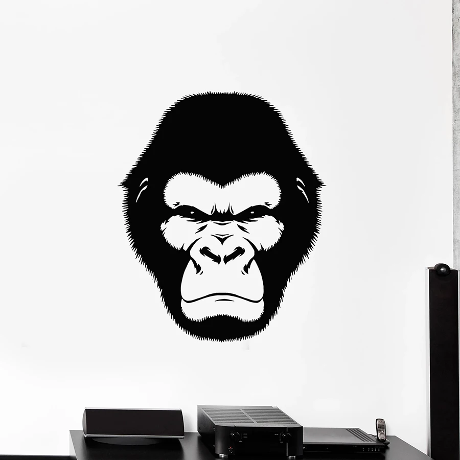 

Monkey Head Wall Decal Animal Jungle Zoo Teen Room Man Cave Interior Decor Vinyl Window Glass Stickers Orangutan Mural M248