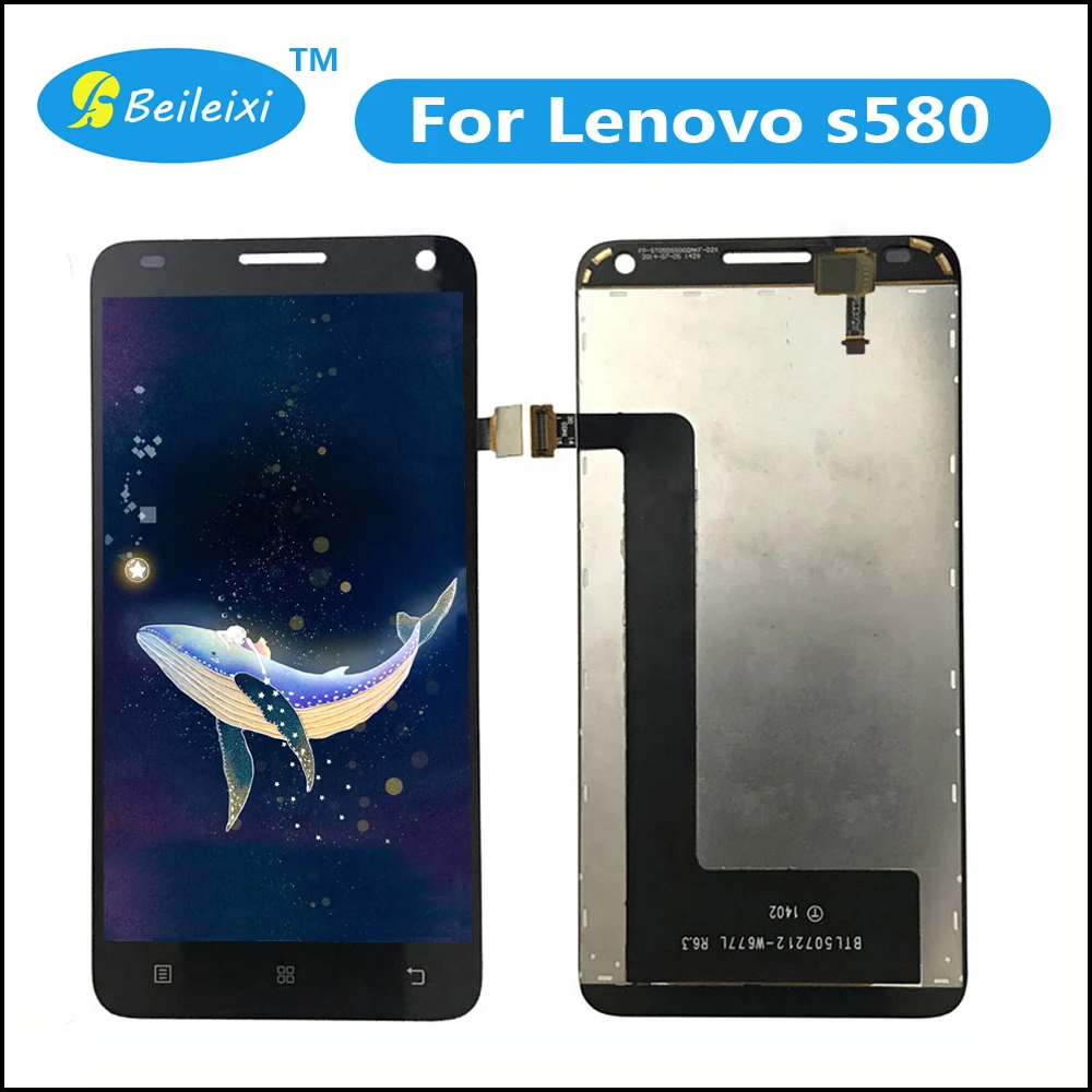 Black For Lenovo s580 LCD Display Touch Screen Digitizer Assembly Replacement with frame | Мобильные телефоны и