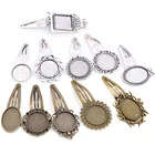 20 мм круглые и овальные 18x25 мм Античные посеребренные бронзовые медные материалы цветок шпилька заколки для волос основа Установка Кабошон Камея