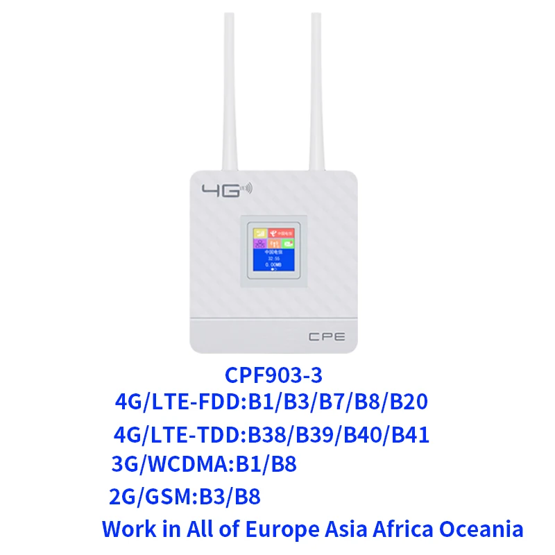 CPF903-3 Беспроводной CPE 4G маршрутизатор Wi-Fi Портативный ворот FDD аппарат, который не привязан к оператору сотовой связи LTE WCDMA GSM Глобальный разблокированный внешними антеннами слот для sim-карты WAN/LAN Порты и разъёмы - Color: CPF903-3