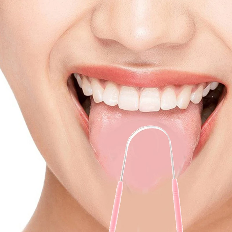 

1PCS Stainless Steel U Shap Tongue Scraper Cleaner Fresh Breath Cleaning Coated Tongue Toothbrush Oral Hygiene Care Tools
