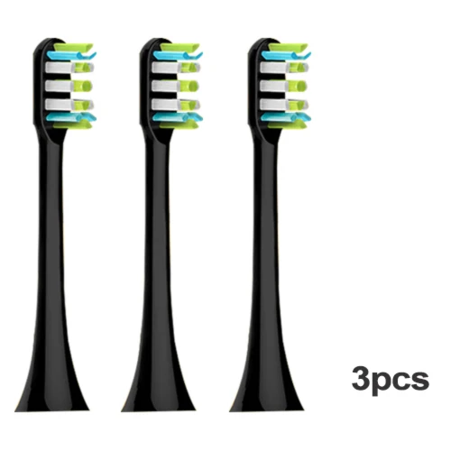 Элли для Xiaomi SOOCARE X3 Съемные насадки для зубной щетки для Xiaomi Mijia Soocas Soocare X3 электрические головки зубных щеток черный розовый - Цвет: 3pcs black