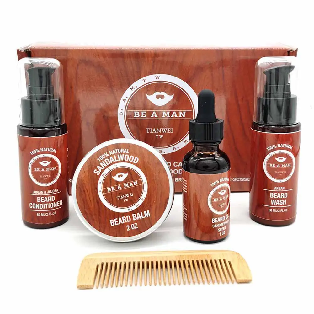 Зоопарк на голубом 4 шт. борода Набор для выращивания Усилитель роста волос толще