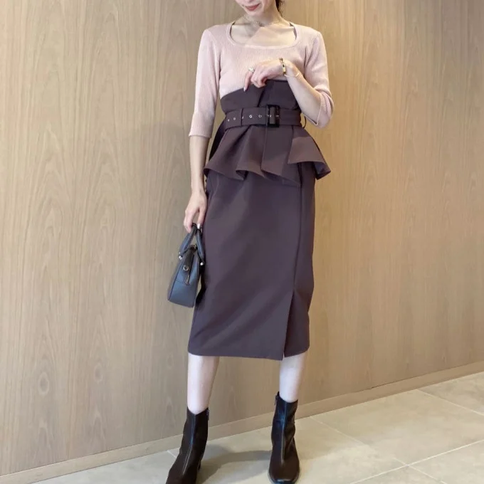 

New Japan Style High Waist Office Ladies All Match Femme Faldas Elegant Skirts Women Simple Moda Split Jupe Early Autumn 2021