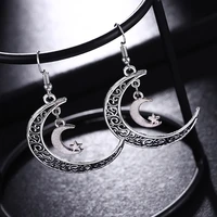 new hot selling popular temperament retro moon star pendant earrings handmade earrings women party gifts