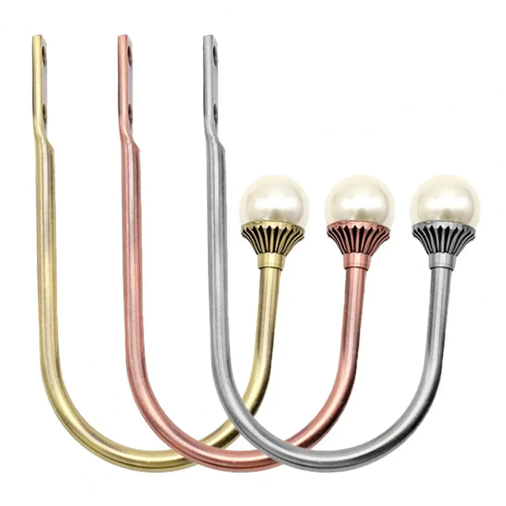 

1 пара держателей для драпировки, настенные блестящие алюминиевые занавески, U-образные крючки для дома