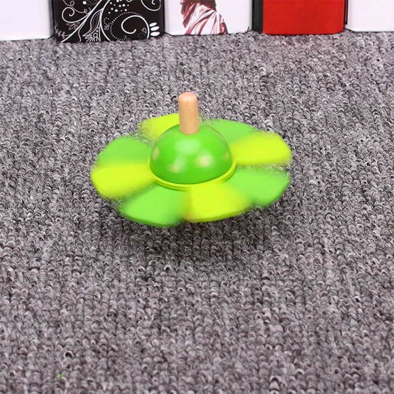 Детские деревянные игрушки цветок вращающийся верх Классические для детей