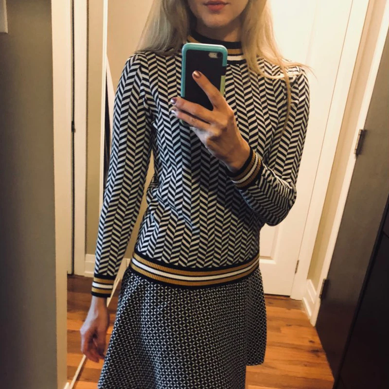 

New High Quality Striped Autumn Winter Women Sweater Thick Jacquard Knitted Pullover and Sweater Fashion Casual Femme Jumper