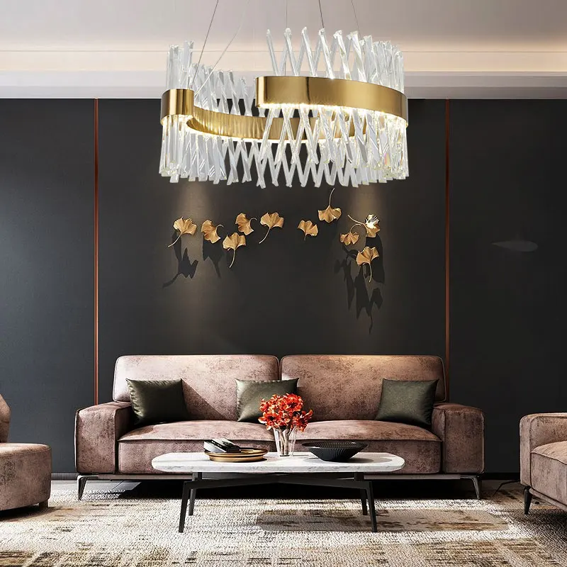 Современные хрустальные подвесные светильники с длинным кабелем простая