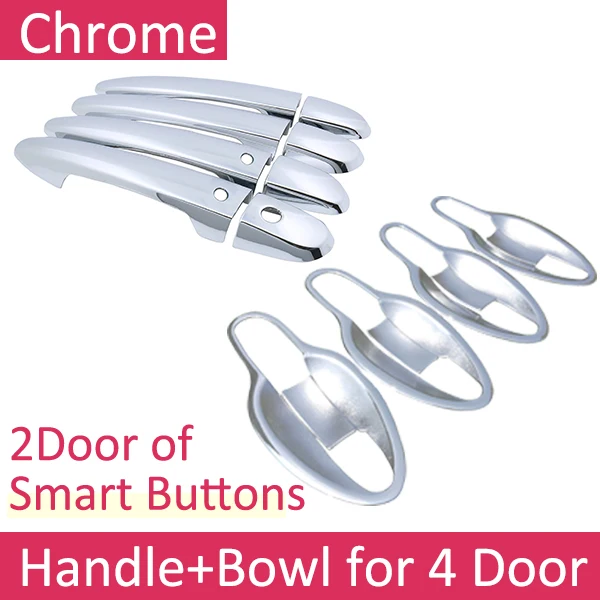 HandleBowl 2 Button Для Mazda CX-8 CX8 CX 8~ Роскошная хромированная внешняя дверная ручка, крышка, автомобильные аксессуары, наклейки, набор отделки из 4 дверных - Название цвета: HandleBowl 2 Button