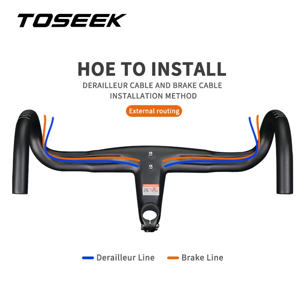 Цена Новинка 2021, цельная ручка для велосипеда TOSEEK из углеродного волокна, интегрированный цельный руль, руль для дорожного велосипеда