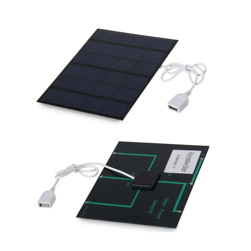 Портативное зарядное устройство USB на солнечной батарее 5 В 3 Вт для смартфона