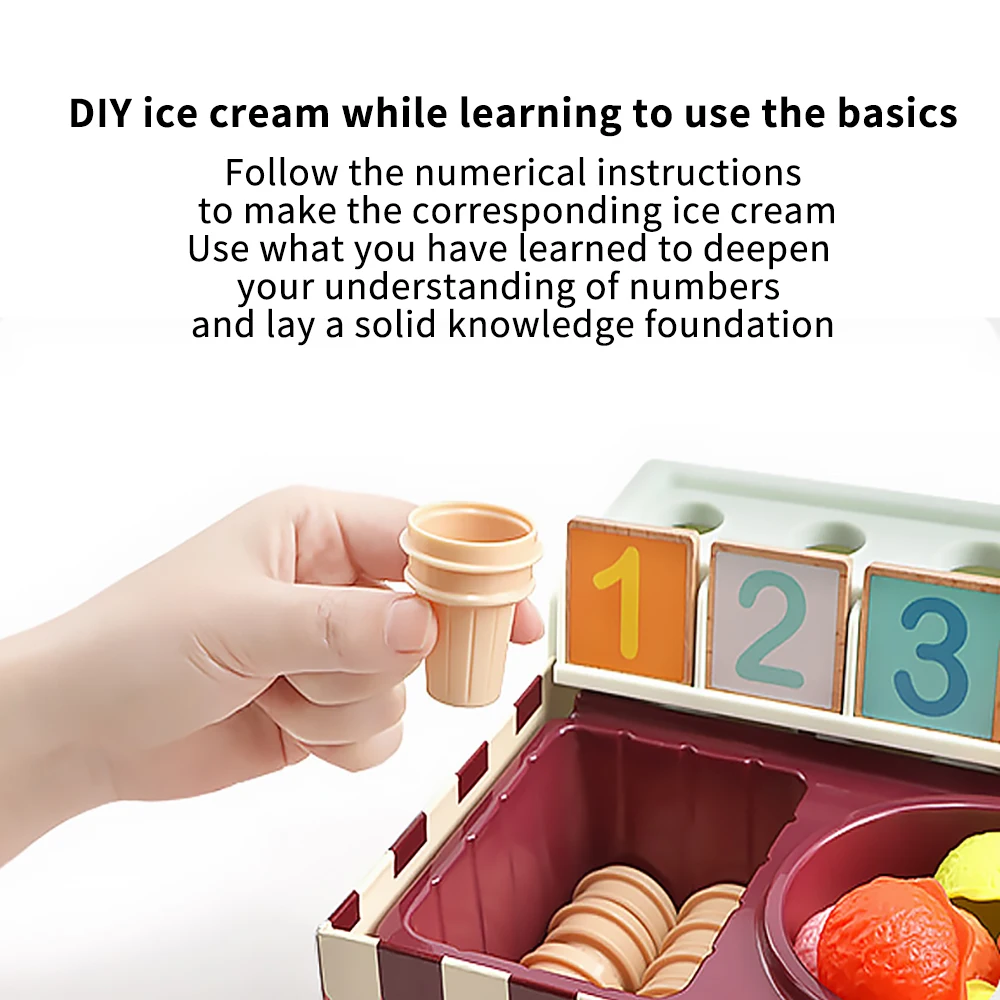 

Play House Ice Cream Machine Toys Math Kitchen Toys For Children Imitating Role Play Game Girls Toy Educational Toy Kids Gift