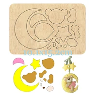 cute dear moon cutting wood dies diy new keychain pendant leather bag suitable for common die cutting machines on the market