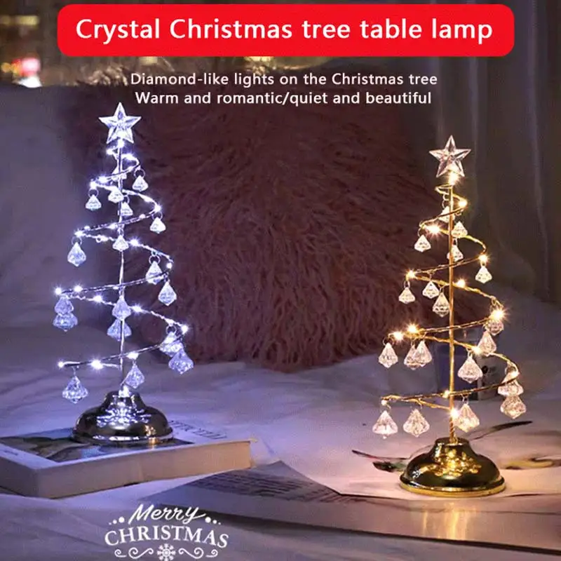 

For Girlfriend Kids Baby Gift New YearCrystal Christmas Tree Led Lights Indoor Decoration Fairy Lights Bedroom String Lights