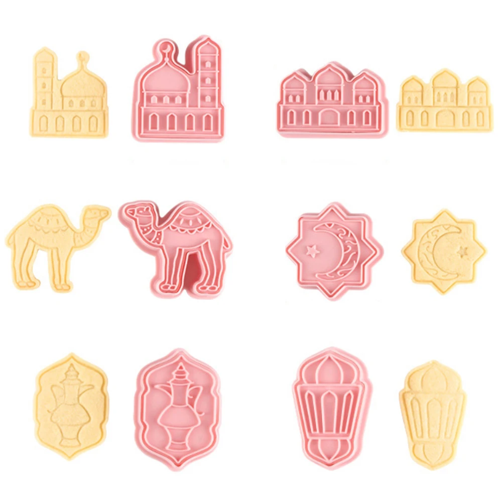 

Eid Mubarak Cookie Cutter Silicone Biscuit Mold DIY Fondant Cake Baking Tools 6Pcs/Set Biscuit Molds for Party Decor For kitchen