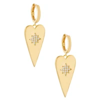 gold color starburst star signet charm dangle drop earring fashion lover girlfriend gift jewelry