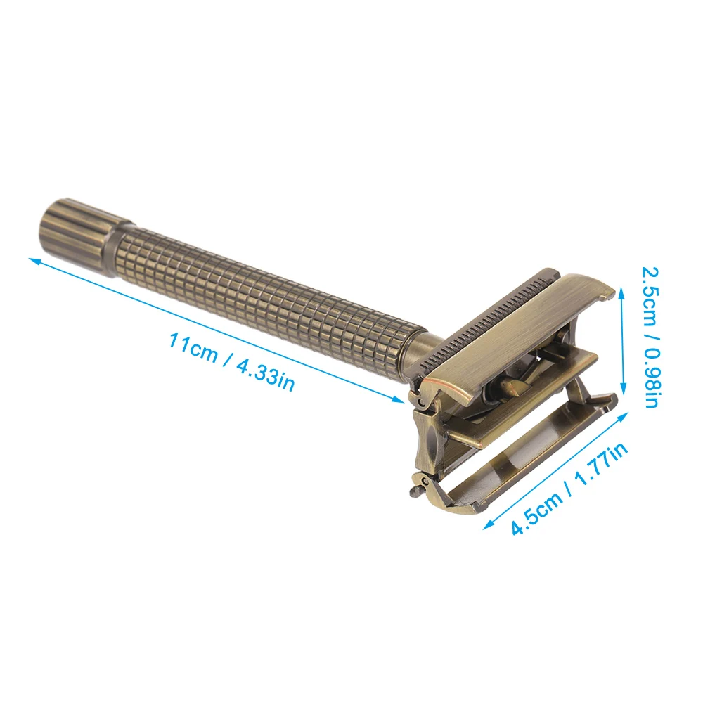 Двухсторонняя Безопасная бритва с длинной ручкой и держателем для бритвы