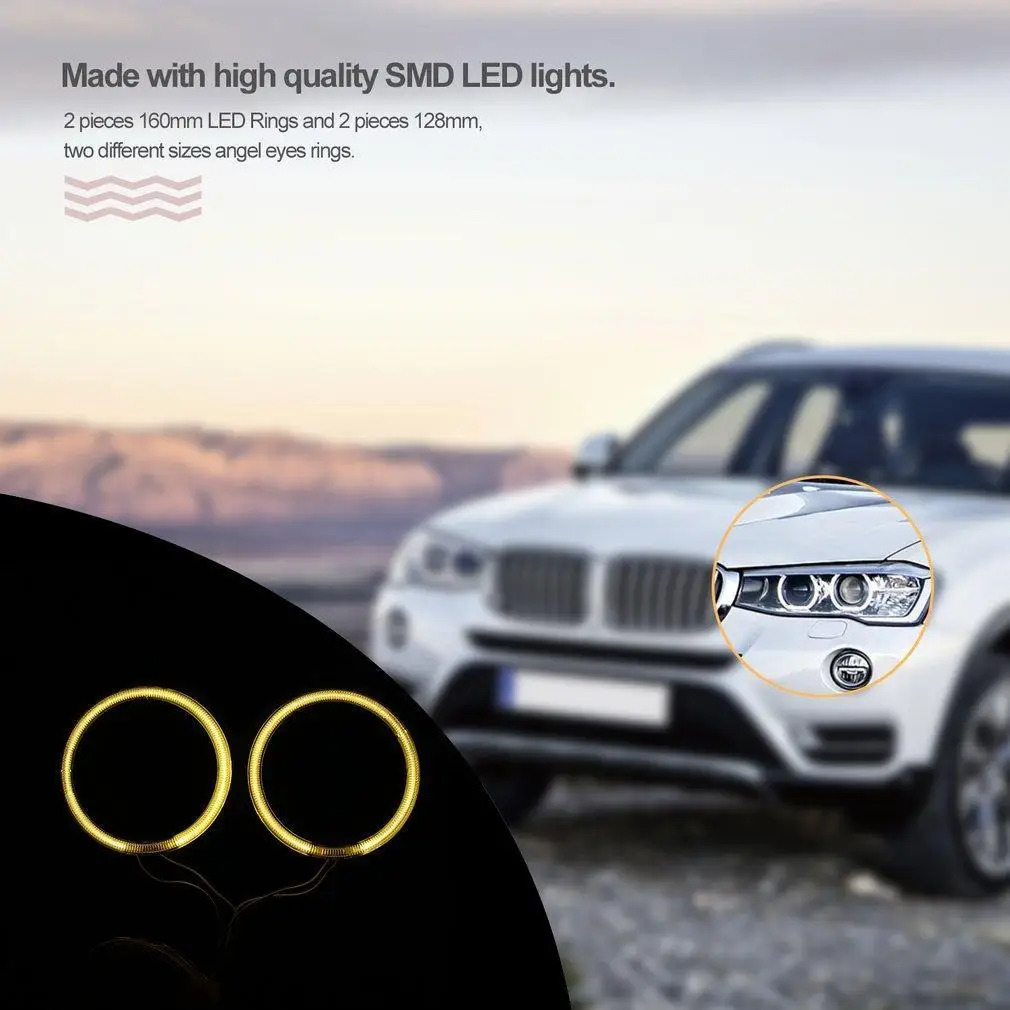 4 шт. CCFL SMD светодиодные фары ангельские глазки гало кольцо автомобильная фара для